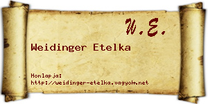 Weidinger Etelka névjegykártya
